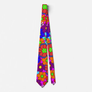 Corbata Flores retras del hippy
