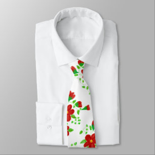Corbata Flores rojas de moda