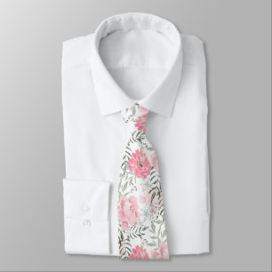 Corbata Flores rosa rosadas de peonis
