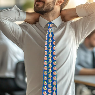 Corbata Flores rosadas de búho barn azul