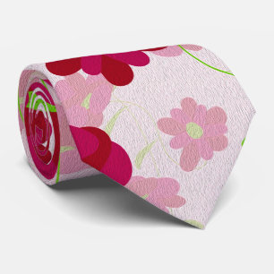 Corbata Flores rosas y rojas - Floral