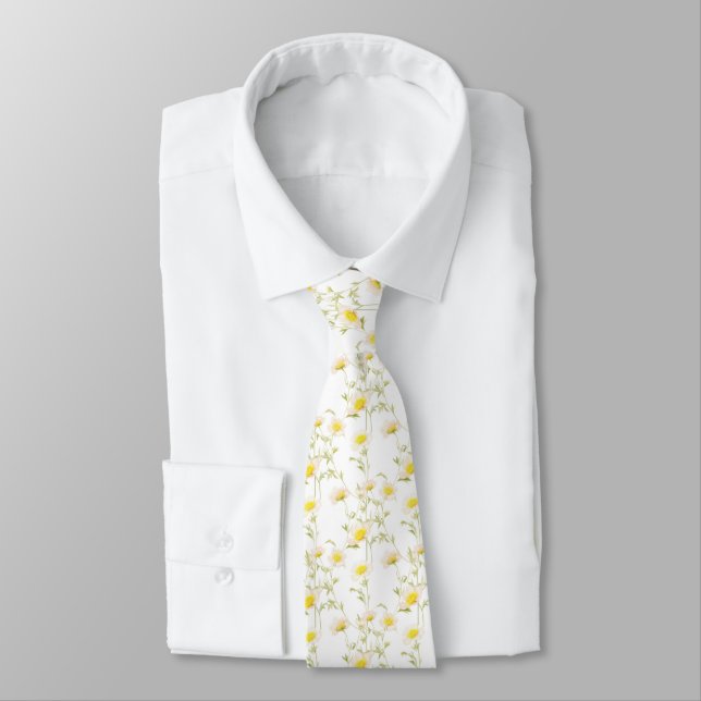 Corbata flores silvestres amarillas blancas (Atado)