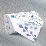 Corbata flores silvestres azules<br><div class="desc">corbatas de vegetación acuarela</div>