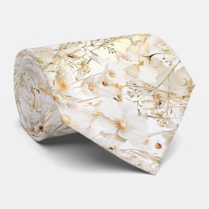 Corbata flores silvestres blancas amarillas
