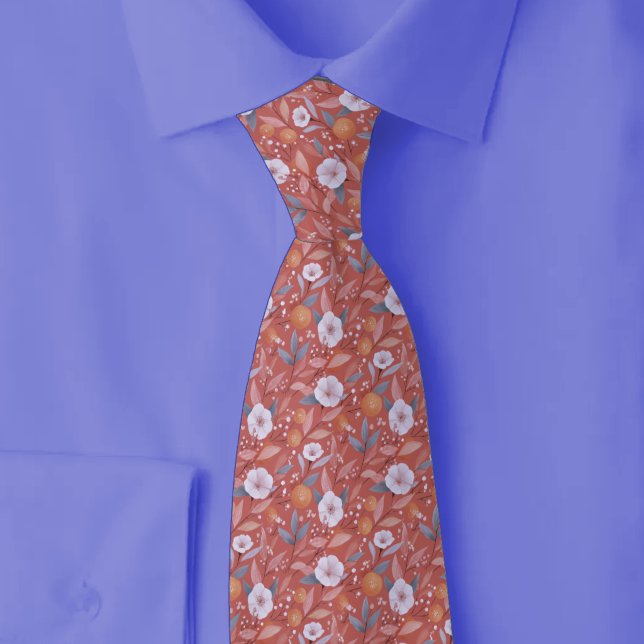 Corbata Flores silvestres de coral (Subido por el creador)