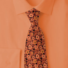 Corbata Flores silvestres de coral oscuro