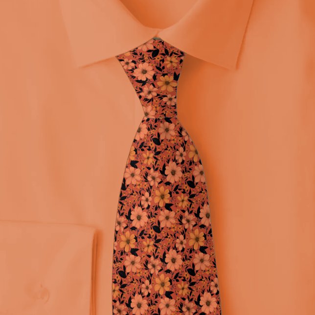 Corbata Flores silvestres de coral oscuro (Subido por el creador)