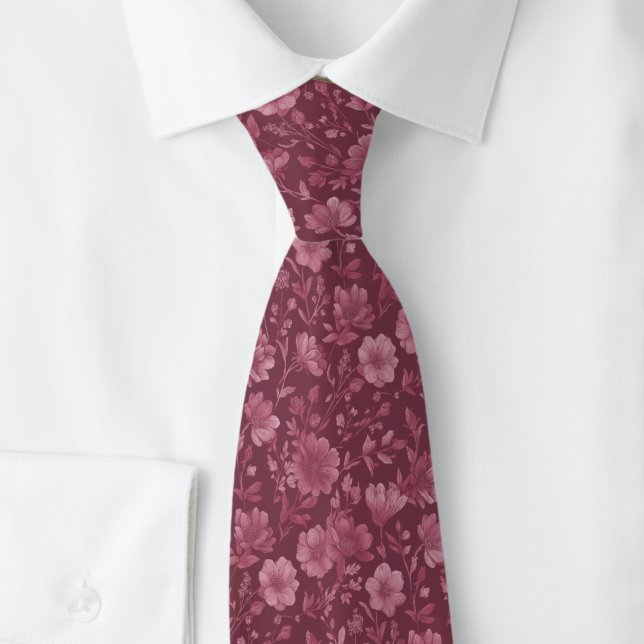 Corbata Flores silvestres de vino polvoriento (Subido por el creador)