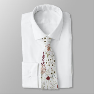 Corbata Flores silvestres modernas de Borgoña Boho Floral 