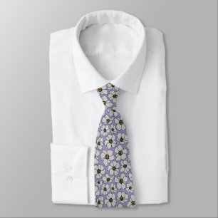 Corbata Flores Silvestres Modernas Sobre Lavanda