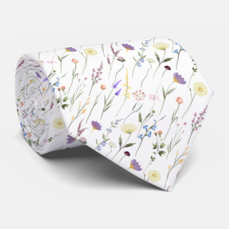 Corbata Flores Silvestres Solas Flotando Sobre Los Estallo