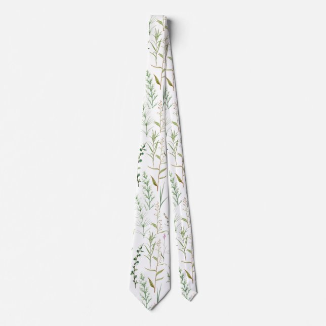Corbata Flores silvestres verdes (Anverso)