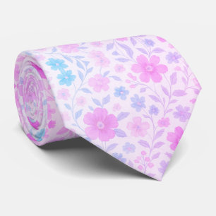 Corbata Flores suaves de primavera en tonos pastel