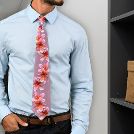 Corbata Flores tropicales de plumeria rosa malva