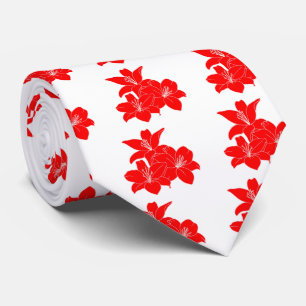 Corbata Flores tropicales rojas