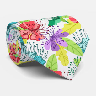 Corbata Flores tropicales sin costura