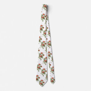 Corbata Flores Vintage Floral Rosa Roja del Amor por Redou