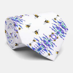 Corbata Flores y abejas melíferas