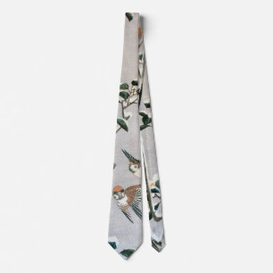 Corbata Flores y camelia en la nieve de Ando Hiroshige