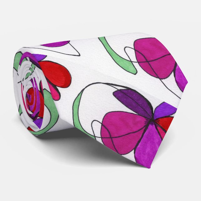 Corbata "Flower Dance" Resumen Diseño (Enrollado)
