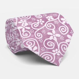Corbata Flowers Swirls Dusty Pink White Pattern Whimsical