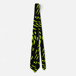 Corbata Flujo en verde limón y negro