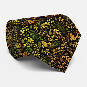 Corbata Follaje del bosque a finales de otoño oro verde ho