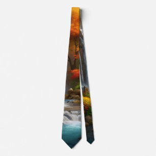 Corbata Follaje otoñal en la cascada