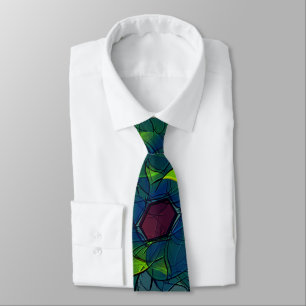 Corbata Folleto virtual con puntas rojas oscuras con hexág