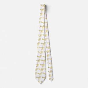 Corbata FOMENTO A MOZART Gold Signature De Compositor Blan