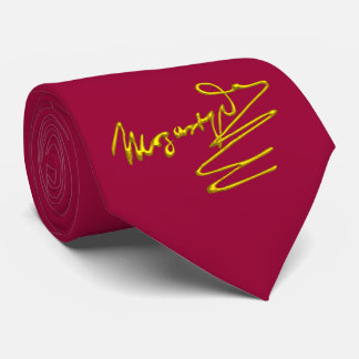 Corbata FOMENTO A MOZART Gold Signature De Compositor Red