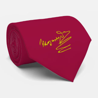 Corbata FOMENTO A MOZART Gold Signature De Compositor Red