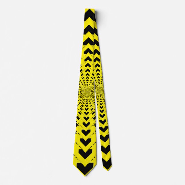 Corbata fondo amarillo de flecha negra (Anverso)