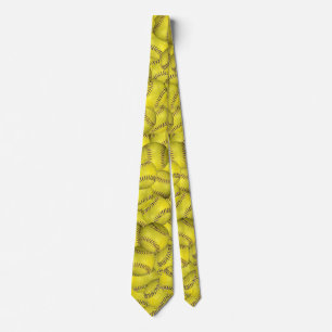Corbata fondo amarillo de sofball