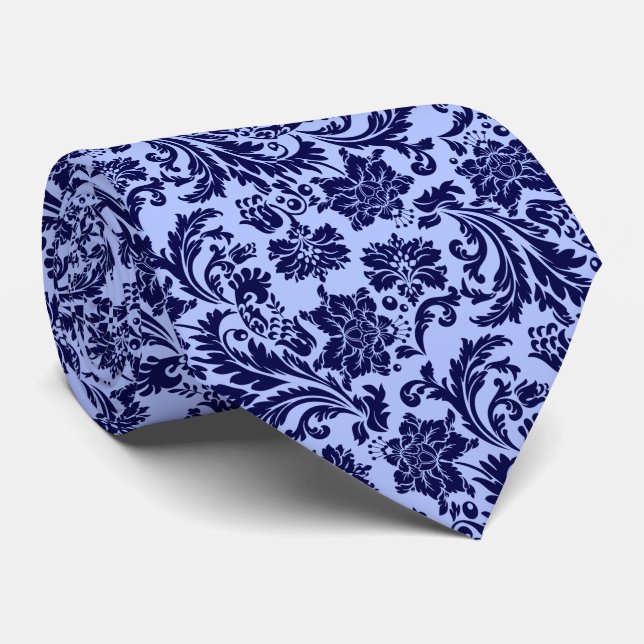 Corbata Fondo azul claro de las damasquinadas florales de  (Enrollado)