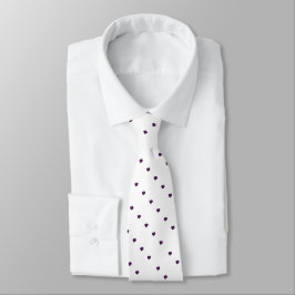 Corbata fondo blanco con filas diagonales de puntos negros