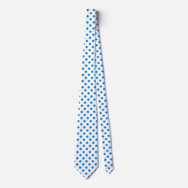 Corbata Fondo blanco lunares azules (Anverso)
