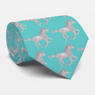 Corbata Fondo cromado de caballos para Aqua