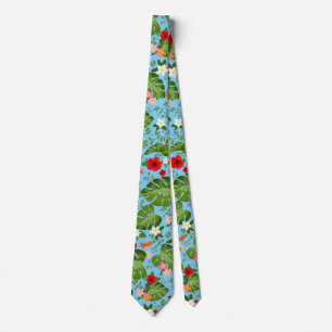 Corbata Fondo de Flores Tropicales 11