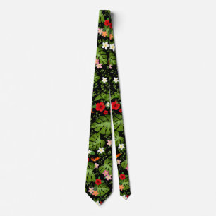Corbata Fondo de Flores Tropicales 3