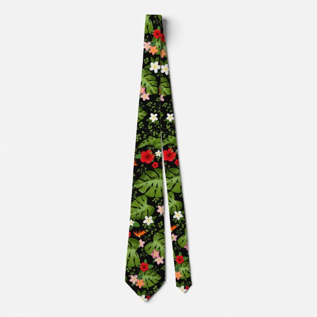 Corbata Fondo de Flores Tropicales 3 (Anverso)