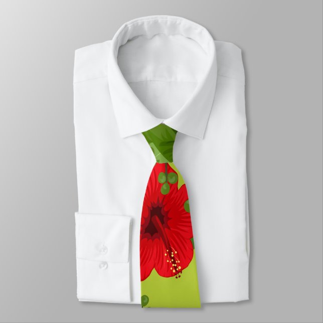 Corbata Fondo de Flores Tropicales 6 (Atado)