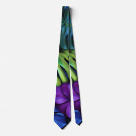Corbata Fondo de hojas tropicales Monstera neón vibrante