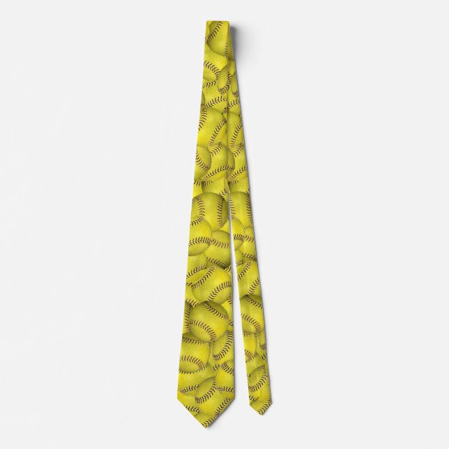 Corbata fondo de softbol amarillo (Anverso)