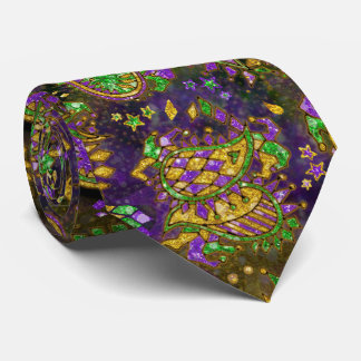 Corbata Fondo de tono negro de estampado paisley de Mardi