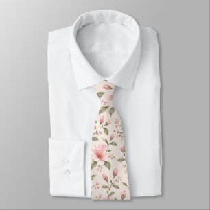 Corbata Fondo floral sin costuras de flor de cerezo rosa s