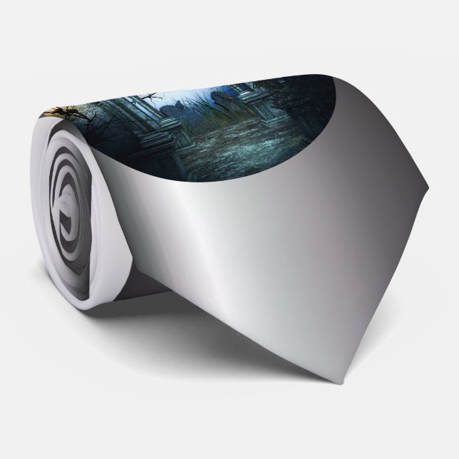 Corbata Fondo oscuro de cementerio (Enrollado)