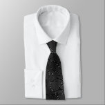 Corbata Fondo purpurinoso monocromático negro<br><div class="desc">Fondo purpurinoso monocromático negro con un patrón abstracto. Diseño de cristal moderno Guay.</div>