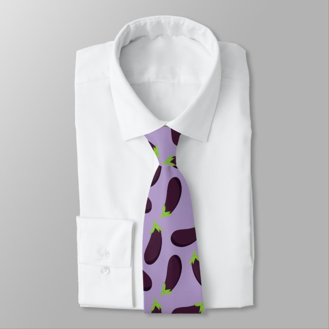 Corbata Foodie Aubergine Eggplant Patterned Purple (Atado)