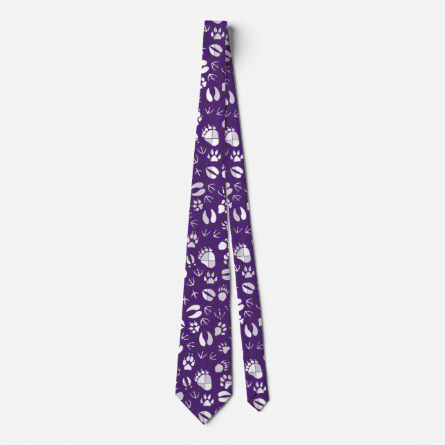 Corbata Foot prints 01.b. Purple BG (Anverso)